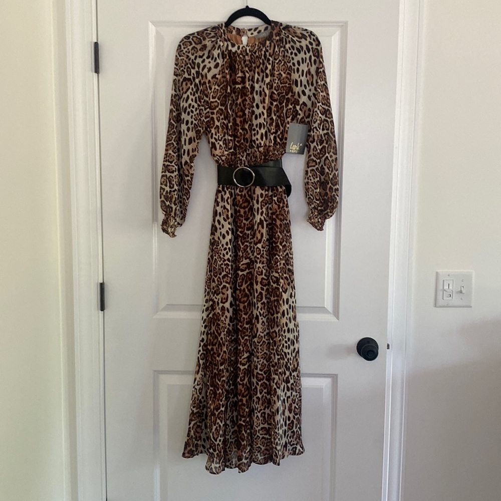 Cheetah Print Maxi/Midi Dress